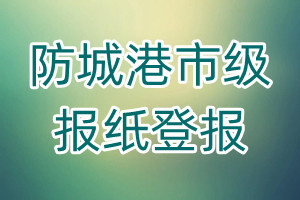 防城港市級報紙登報