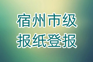 宿州市級報(bào)紙登報(bào)