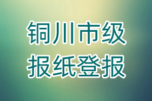 銅川市級(jí)報(bào)紙登報(bào)