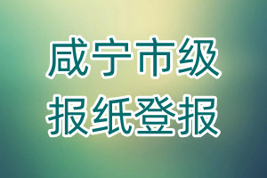 咸寧市級報紙登報