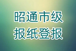 昭通市級(jí)報(bào)紙登報(bào)