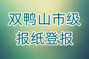 雙鴨山市級報紙登報