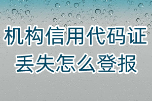 機(jī)構(gòu)信用代碼證丟失怎么登報(bào)