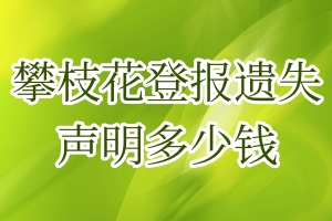 攀枝花登報(bào)遺失聲明多少錢