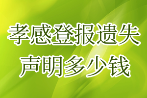 孝感登報遺失聲明多少錢