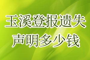 玉溪登報遺失聲明多少錢