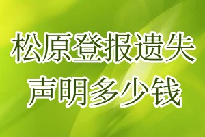 松原登報(bào)遺失聲明多少錢