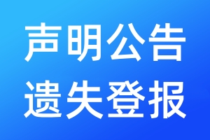 聲明公告遺失登報(bào)