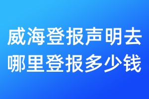 威海登報(bào)聲明去哪里登報(bào)多少錢