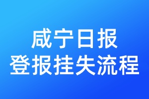 咸寧日報登報掛失流程