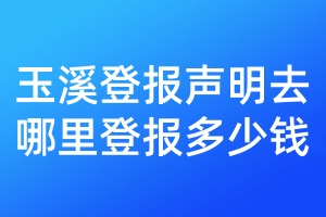 玉溪登報(bào)聲明去哪里登報(bào)多少錢