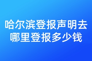 哈爾濱登報(bào)聲明去哪里登報(bào)多少錢(qián)